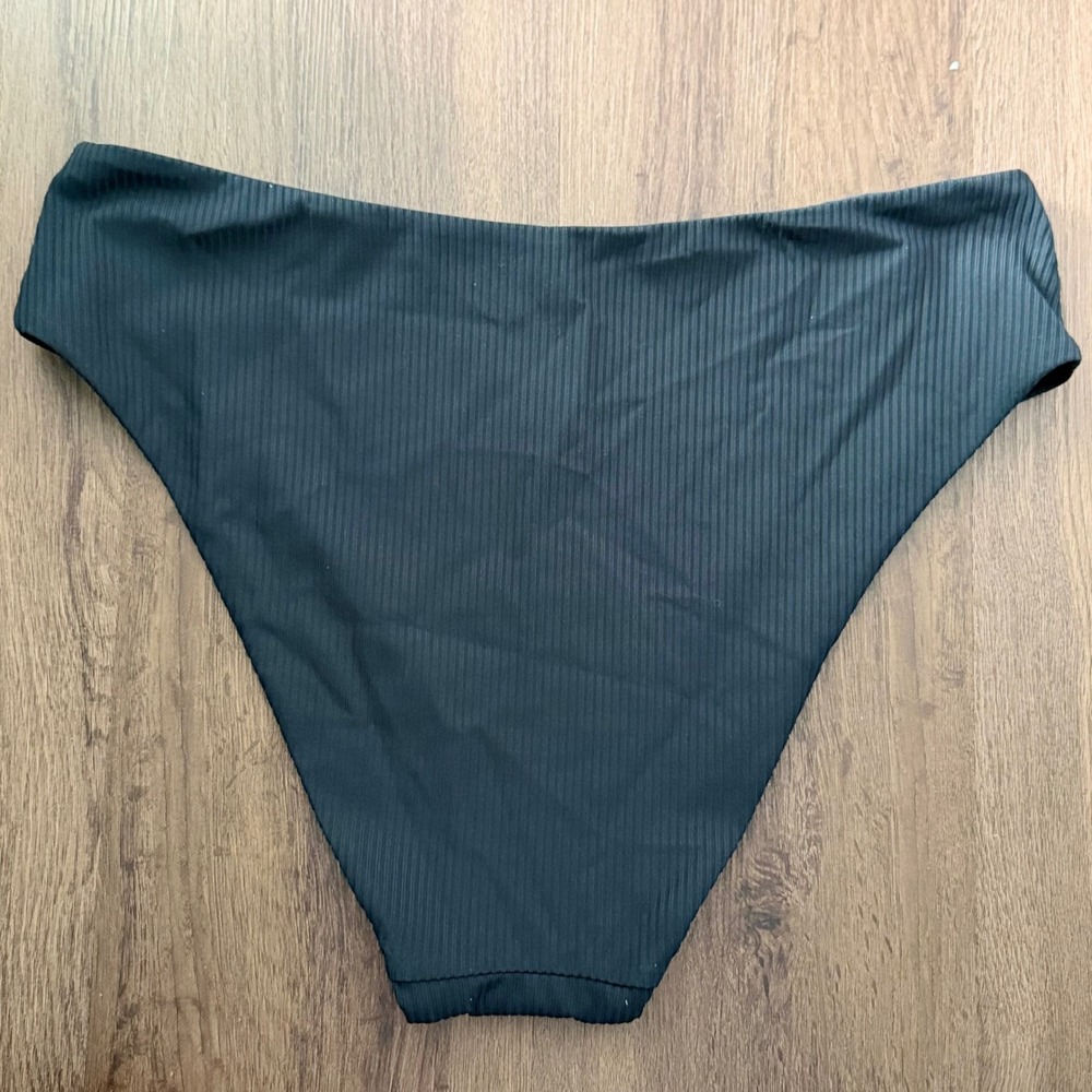 Marine Layer x Andie Swim 90s High Waisted Bikini Bottom Black Rib XL NWT Beach - Picture 5 of 5